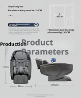 Silla de masaje de cuerpo completo 4D de lujo de gama alta C80 AI Smart Heat Zero Gravity Shiatsu portátil SL Track Robot plegable portátil de mano