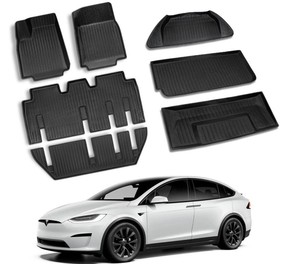 <span class=keywords><strong>HANSSHOW</strong></span> Tapis de sol pour Tesla Model X 2022-23, 7 places, Premium, toutes saisons, anti-.. - Product Image 1