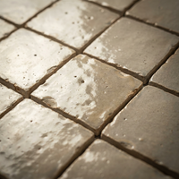 Carrelage Zellige Gris Doux 4x4 Pouces, Tuiles Artisanales en Terre Cuite Émaillées à la Main, Style Wabi-sabi, pour Dosseret de Cuisine Moderne, Mur Minimaliste de Luxe