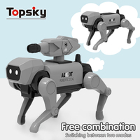 Jouets de robot chien télécommandés en plastique à assembler soi-même, jouets interactifs pour enfants, robot chien électronique STEM, jouets de construction