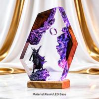 Lampe LED en résine faite à la main en forme de fleur, veilleuse, statue de plongée, thème sous-marin, cadeau de Noël, fête des Mères