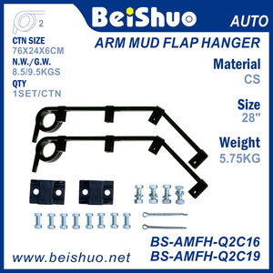 BS-AMFH-Q2C16 Çamurluk Askı Seti, krom, siyah, açılı 2'li bobin, 28 inç - Product Image 2