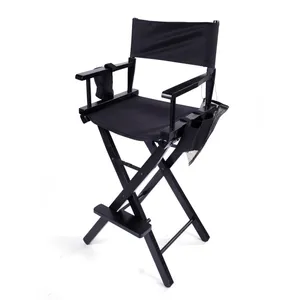 كرسي حلاقة خشبي فاخر قابل للطي للاستخدام المنزلي كرسي حلاق قابل للطي للسفر وصالون الحلاقة