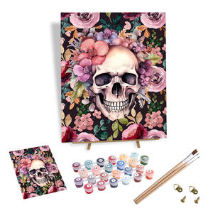Pintura por Números de 40x50cm, <span class=keywords><strong>Esqueleto</strong></span> sin Marco, Arte Floral Moderno, Kit de Pintura por Números en Lienzo, Regalos DIY - Product Image 1