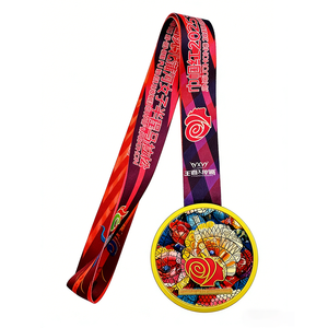 Medalla Personalizada para Mujer <span class=keywords><strong>de</strong></span> Medio Maratón, Silueta <span class=keywords><strong>de</strong></span> Rosa, Esmalte Floral Colorido, Metal Pulido, Logotipo Personalizado - Product Image 2