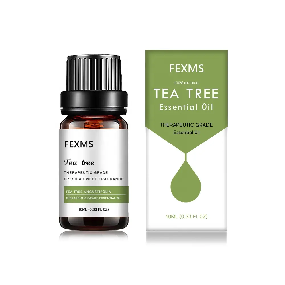 FEXMS TeaTree olio essenziale 10ml 100% puro e naturale olio dell'albero del tè australiano trattamento terapeutico dell'acne