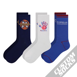 FREE DESIGN & MOCK-UP <span class=keywords><strong>Custom</strong></span> Made Skate Crew Sox Logotipo Personalizado dos homens Algodão Casual Meias - Product Image 3