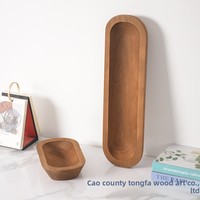 Houten aromatherapie kaarsenhouder, ovale, moderne, minimalistische, handgemaakte fruit schaal