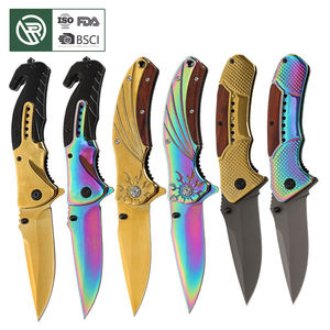 Navaja Plegable Táctica de Bolsillo Bochen F81 F88 F90, Hoja de Acero Inoxidable Color Titanio, para Campismo, Supervivencia y Uso Diario - Product Image 1