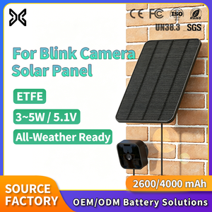 Kit <span class=keywords><strong>de</strong></span> montage étanche pour caméra <span class=keywords><strong>Blink</strong></span> avec panneau solaire 3W/5W, batterie 2600mAh/4000mAh, câble ETFE <span class=keywords><strong>de</strong></span> 4m, chargeur solaire <span class=keywords><strong>de</strong></span> <span class=keywords><strong>surveillance</strong></span> OEM - Product Image 1