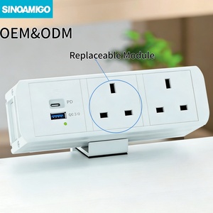 SINOAMIGO UK 10A 16A Multiprise de bureau à pince avec 2 ou 3 prises - Product Image 1