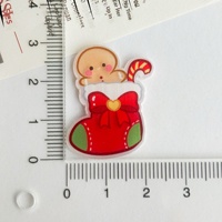 Pince à cheveux, broche, aimant de réfrigérateur, accessoire de bijouterie DIY de Noël, motifs Père Noël de dessin animé et clochette en cristal
