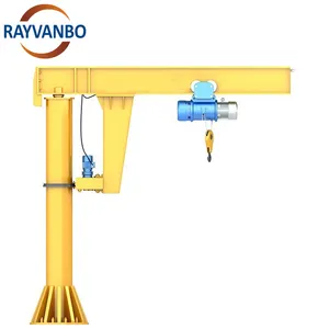 Guindaste de lança flexível montado no chão 1t 3t 5t 10t com talha elétrica 270 340 rotação de 360 graus