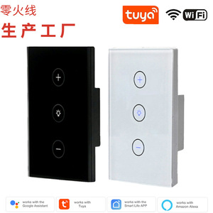Tuya Smart WiFi Dimmer <b>Switch</b> 120x72mm Tempered Glass Panel With Timer Voice <b>Control</b> <b>For</b> US Australia Standard - Product Image 2