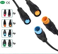 Cable de Extensión de Cobre Puro Impermeable M8 de 1 Metro/3.3 Pies, 2, 3, 4, 5 Pines, IP65 para Acelerador, Freno, Pantalla e Impresora de Bicicletas Eléctricas