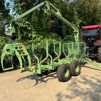Remorque de bois de forêt de rondin de vélo de quad de machines de sylviculture avec la grue pour le tracteur UTV,ATV
