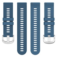 Bracelet en métal argenté 18mm pour Garmin Forerunner 255S 265S Music Cross Grain Bracelet de montre en silicone