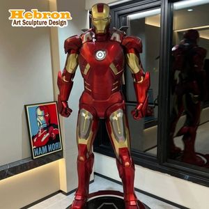 Statua di Iron Man a Grandezza Naturale in Resina, Scultura Robotica con Musica, Statua da Pavimento in Fibra di Vetro, Supereroe Cinematografico - Product Image 1