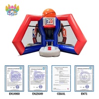 Terrain de sport gonflable personnalisé pour jeu de basketball double de carnaval, avec dôme de panier et structure de saut gonflable Star Bounce House