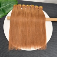 Ciocca di capelli umani grezzi vietnamiti di un singolo donatore # 35 Ciocche di Capelli Vergini Lisci Rossi-Marroni a Doppia Trama con Cuticole Allineate