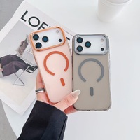 Coque magnétique transparente originale pour iPhone 17 Air 16 15 14 Pro Max Lentille en métal rigide pour téléphone portable