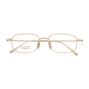 Montures de lunettes en titane 53 mm, rectangulaires, dorées, pour hommes, en titane pur, IP6264 Danyang Été 2025 - Product Image 1