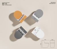 Nouvelle conception de toilettes monobloc en céramique avec couvercle de siège coloré, à poser au sol, pour petits appartements