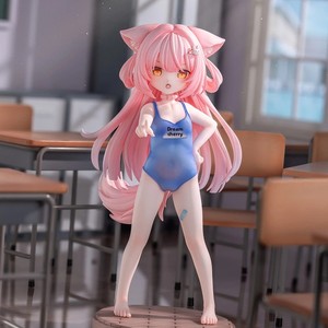 Figura de PVC de Chica con Orejas de Gato en Traje de Baño, Estilo Lolita Shoujo Dream Sakura, Decoración de Escritorio - Product Image 1
