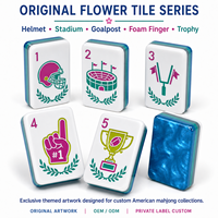 Juego de Mahjong de Fútbol Americano de Lujo Personalizado, Diseño Acrílico de 4 Capas, Festivo y Conmemorativo para 4 Jugadores, Uso Universal