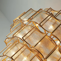 Lustre en verre d'art moderne de luxe, style nordique, lumière de ciel étoilé, télécommande, forme ovale, restaurant, luxe, LED haute
