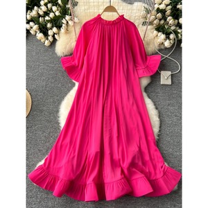 Abiti americani europei stile <span class=keywords><strong>palazzo</strong></span> di nicchia stile volant vestono stile stile High Street Sense da donna lungo Vestidos alla moda - Product Image 4