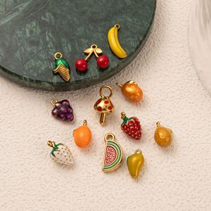 Nourriture miniature sucrée |   Breloques en émail en acier inoxydable plaqué PVD 18 carats pour la fabrication de bijoux DIY |   Pendentifs Fruits et Bonbons - Product Image 6