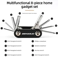 Peralatan Perbaikan Sepeda 8 in 1, Set Kunci Hex Portabel dengan Soket untuk Sepeda Gunung & Sepeda Jalan, Buatan Tiongkok