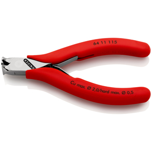 KNIPEX 64 11 115 Coupe-câbles latéral pour électronique avec revêtement plastique antidérapant 115 mm - Product Image 1
