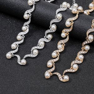 Conjunto de joias de ouro e pérola hbj22, joias modernas de <span class=keywords><strong>dubai</strong></span>, com pérola - Product Image 3