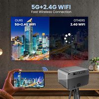 Proyectores H10 Android 11 2/16GB, Proyectores Portátiles Inalámbricos para el Hogar con Bluetooth 5.0, Mini Proyector Inteligente Android 11 LED 1080P HD WIFI6 para Cine en Casa