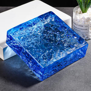 주문을 받아서 만들어진 튼튼한 스테인드 글라스 벽돌 사각 커튼 벽 단단한 다채로운 현대 투명한 거실 위생 결정 - Product Image 2