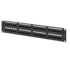Panel Patch Ethernet UTP Cat5e/ Cat6 Panel Patch konektor RJ45 Panel jaringan 2U/19 inci