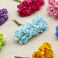 144 PCS Bunga Mawar Mini Kertas Buatan 1,5 cm untuk Scrapbooking, Dekorasi Pesta Pernikahan, Bunga Mawar Buatan Murah