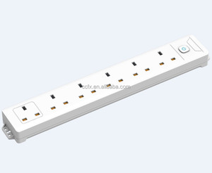 White Electric Extension Lead 5 Gang 2 Metre <strong>UK</strong> Plug 3 Pin <strong>Socket</strong> Outlet Wall Mountable Multi <strong>Socket</strong> - Product Image 5