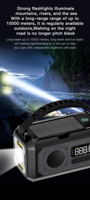 Lampe torche solaire LED multifonction portable 10000mah avec radio FM d'urgence