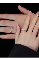 Bijoux fantaisie 925 argent sterling couple anneaux géométrique mobius diamant réglable plaqué or anneaux femmes hommes