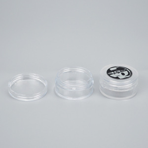 Clear Pet <b>Plastic</b> <b>Jar</b> 10Ml Round Screw Top With Rotating Lid For Eye Cream Cosmetic Trial Refill Bottles - Product Image 3