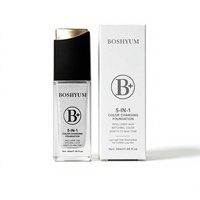 BOSHYUM Fond de Teint Liquide 5-en-1 à Changement de Couleur, Base Adaptable à la Peau, Longue Tenue pour le Maquillage Quotidien