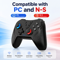 Control Inalámbrico BT para Switch Pro y PC, Doble Vibración, Giroscopio de 6 Ejes, Turbo Motion, Gamepad para NS Pro