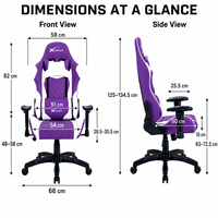 Chaise de gaming à dossier haut en cuir pvc, de couleur violette, pour ordinateur de bureau et de gaming, vente en gros, nouveaux modèles