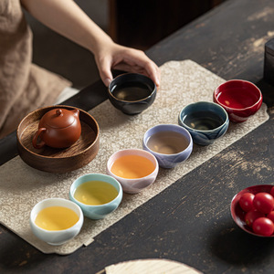 Tasse à thé en céramique Lotus, design chinois traditionnel, service à thé Kung Fu, tasse individuelle pour le thé de l'après-midi - Product Image 3