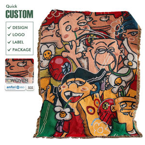 بطانية منسوجة من نسيج الجاكار والقطن والبوليستر بتصميم مخصص وبجودة عالية للبيع بالجملة - Product Image 1