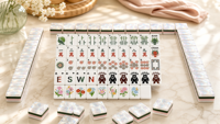 Jeu de Mahjong Américain Minimaliste 160 Tuiles Coque Nuage Fantôme 4 Couches Acrylique Irisé Prestige Professionnel Vente en Gros