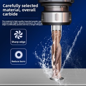 Đầu khoan cacbua vonfram 5D chất lượng cao 2 cạnh, dùng cho thép, có lỗ dẫn nhiệt và lỗ gia công - Product Image 6